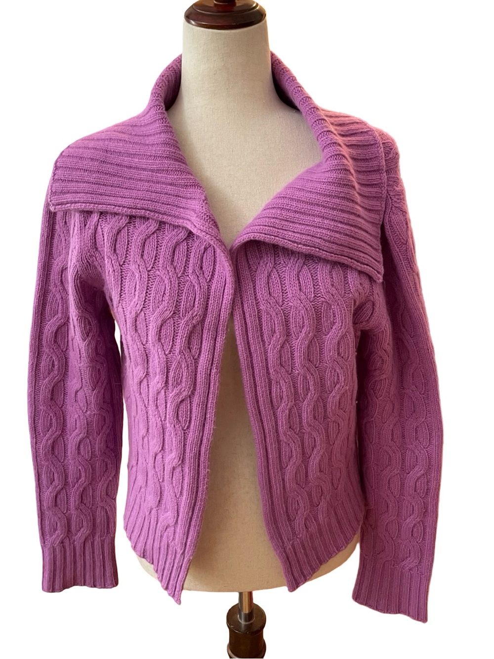 MAX MARA WEEKEND OPEN FRONT CABLE KNIT CARDIGAN